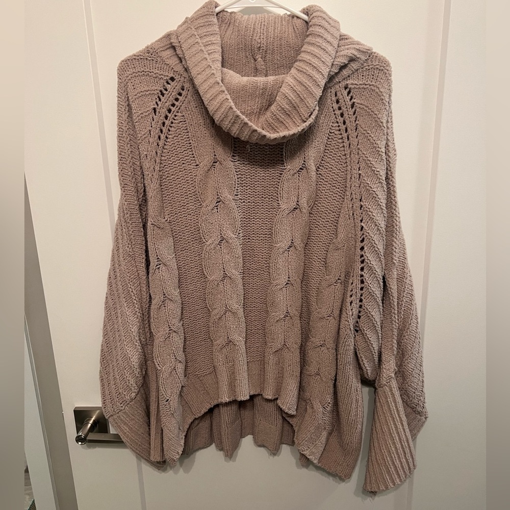Tan Cowl Neck Sweater